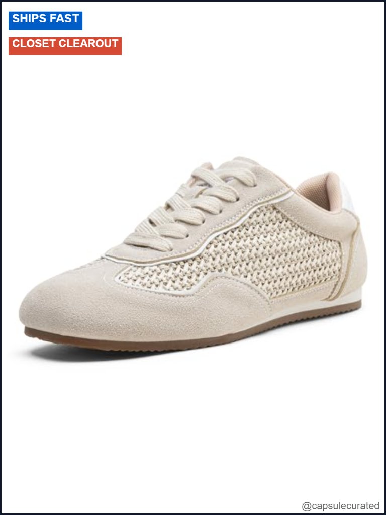Women's Fashion Sneakers With Removable Flap, Square Toe Retro Tennis Shoes